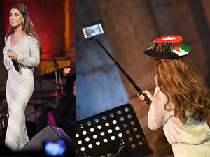 Nancy Ajram on the Jerash Festival stage. (Facebook)