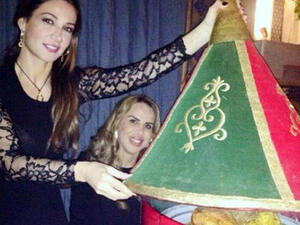Diana Haddad enjoying a Moroccan feast (Image: Facebook)
