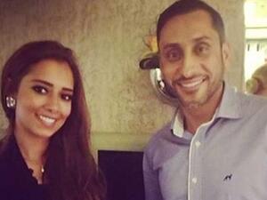 الفنانة اليمنية بلقيس واللاعب سامي الجابر 