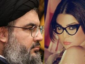 الفنانة هيفاء وهبي وأمين عام حزب الله السيد حسن نصرالله