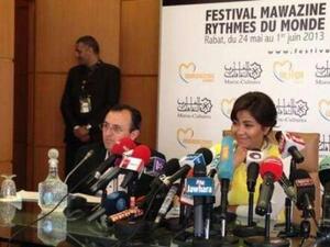 الفنانة شيرين في المؤتمر الصحفي لمهرجان موازين