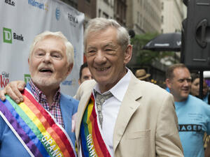 Sir Derek Jacobi stands alongside fellow gay icon Sir Ian McKellen. (lev radin / Shutterstock.com)