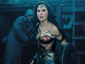 Wonder Woman stares wonderingly out at oncoming reviews. (Warner Bros. Pictures)