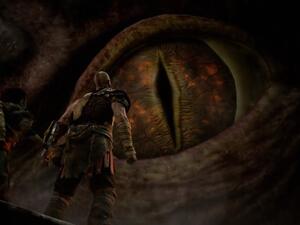 Kratos stares into the eye of death. Death blinks. (Sony Computer Entertainment)