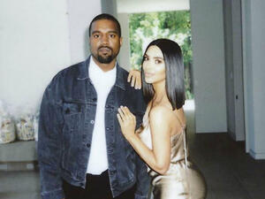 Kim Kardashian with husband Kanye West. (Instagram / KimKardashian)