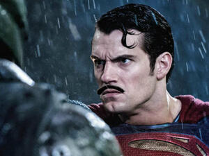 This writer's attempt at the 'stache. I'm not a designer, and for good reason. (Warner Bros. Entertainment, Inc.)