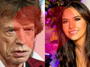 Mick Jagger and Noor Alfallah. (Twitter / JStone / Shutterstock.com)