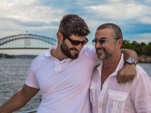 The late singer George Michael, with boyfriend Fadi Farwaz. (Instagram) 