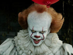 Albert Einstein as deranged clown bunny Pennywise. (Warner Bros. Pictures)