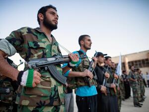 Recruits of the Free Syrian Army are set to receive training from the US and its allies (File-AFP)