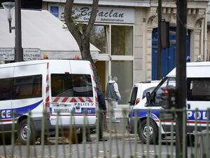 Police vehicles outside the Bataclan in Paris, one of the sites of the attacks. (AFP/Miguel Medina)
