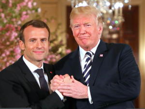 Emmanuel Macron three-day cordial visit to the White House might nearly not be enough to get Trump to change his mind over Iran's nuclear deal which he could end up scrapping by 12 May. Ludovic Marin/AFP  