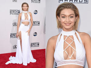 Gigi Hadid cut off her famous long locks in favor of a bob haircut at the AMAs. (AFP)
