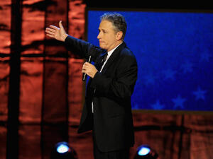Comedian Jon Stewart is one the many headline acts who feature in the movie The Muslims Are Coming (Photo credit: Getty Images)