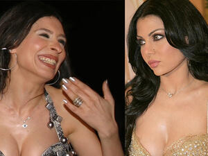 Dina would marry Haifa Wehbe, but would she even say yes? (Image: Albawaba edit)