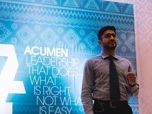 هارون ياسين، أحد خريجي جامعة جورجتاون في قطر (دفعة 2015) 