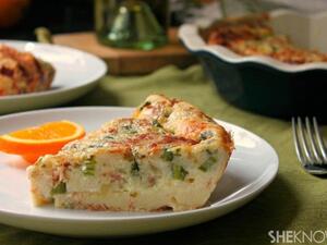 كيش بالهليون والتشيدر واللحم كيش بالهليون والتشيدر واللحم