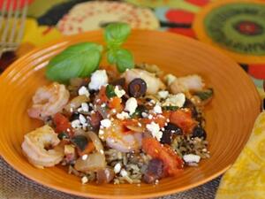 الروبيان على الطريقة اليونانية