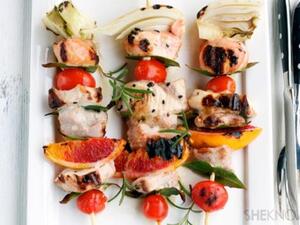 أسماك مشوية مع البرتقال