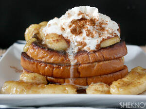 خبز التوست الفرنسي بالموز