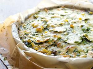 فطيرة الذرة والكوسا الشهية