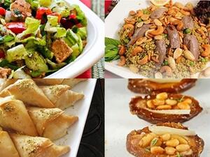 سلطة الفتوش، وفريكة باللحم ووربات القشطة