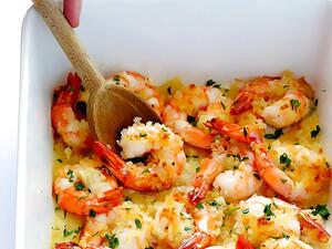 طاجن الروبيان الذهبي