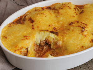 بطاطا بيوريه باللحمة المفرومة 