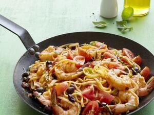 روبيان بالمعكرونة على الطريقة الايطالية 