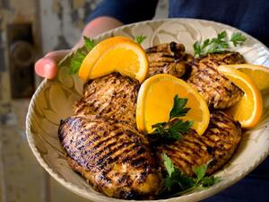 شرائح الدجاج بالثوم والصويا