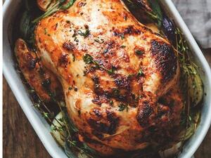دجاج مشوي بالفرن لحفلات عيد رأس السنة 