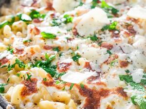 معكرونة الدجاج بصلصة ألفريدو