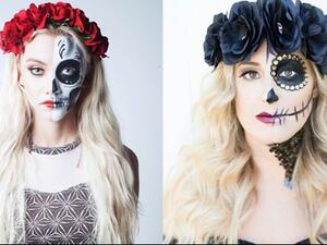 جميلة البوابة: ماكياج الهالوين بلونين فقط