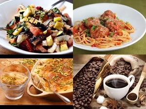 سلطة خضار مشوية، كرات اللحم بالنودلز وأم علي بالمكسرات