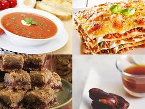 مطبخ رمضان: شوربة الطماطم، لازانيا، ومكعبات التمر