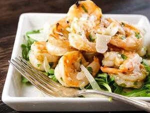 طبق الجمبري بالثوم 