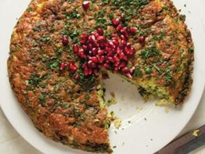 عجة الكراث والاعشاب عجة الكراث والاعشاب