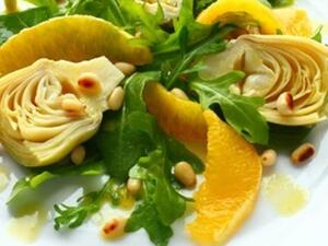 سلطة الجرجير والخرشوف  سلطة الجرجير والخرشوف