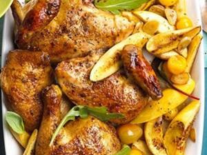 دجاج بالقرع الاصفر  دجاج بالقرع الاصفر