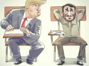 from the beginning of Trump’s campaign, many Iranians branded Trump as ‘the American Ahmadinejad’, and even started the hashtag #Trumpnejad to comment on the many similarities between the two. (Twitter) 