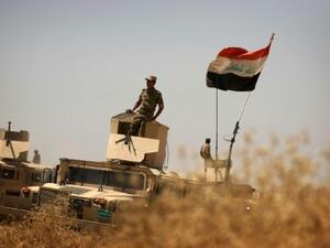 An Iraqi soldier on a frontline in Makhmur, south of Mosul (AFP/File)