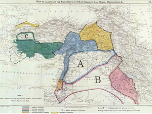 A map of the Sykes-Picot agreement (credit: Creative Commons)