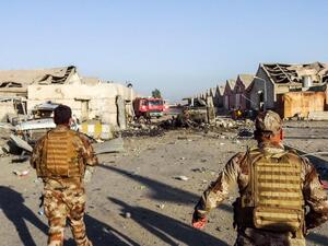 Iraqi Counter-Terrorism Service (CTS) members arrive at scene of an attack outside warehouses where ballots from May 12 parliamentary vote are stored in the northern multi-ethnic city of Kirkuk July 1, 2018. (Marwan Ibrahim / AFP)