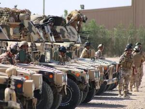 A convoy of Iraqi soldiers in training. (AFP/File) A convoy of Iraqi soldiers in training. (AFP/File)