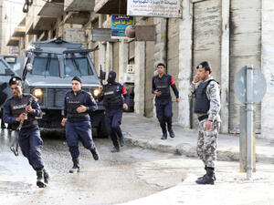 Jordanian security forces in Irbid. (AFP/File)
