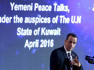 United Nations Special Envoy to Yemen, Ismail Ould Cheikh Ahmed, addressed the press on May 15, 2016 about the progress of the Yemen peace talks. (AFP/Yasser Al-Zayyat) United Nations Special Envoy to Yemen, Ismail Ould Cheikh Ahmed, addressed the press on May 15, 2016 about the progress of the Yemen peace talks. (AFP/Yasser Al-Zayyat)