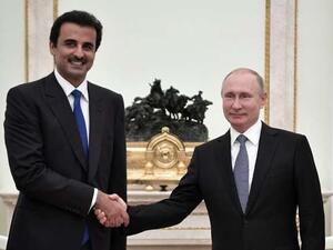 بوتين وأمير قطر تميم بن حمد آل ثاني/ أرشيفية