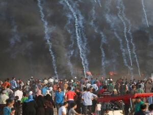 جانب مسيرات العودة على حدود قطاع غزة