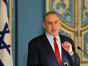 Israeli Prime Minister Benjamin Netanyahu addresses the diplomatic corps based in Israel during an event marking International Holocaust Remembrance Day on January 26, 2017. (AFP/Gali Tibbon)