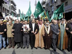 Members of Jordan's Muslim Brotherhood at a demonstration in November 2014. (AFP/File) Members of Jordan's Muslim Brotherhood at a demonstration in November 2014. (AFP/File)